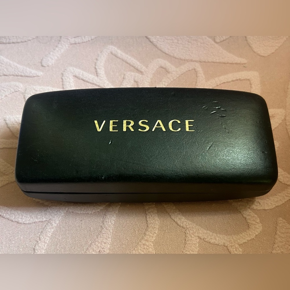 Versace Hard Eyeglasses Sunglasses Case Black Sleek Stylish Eyewear Protection - Picture 3 of 6